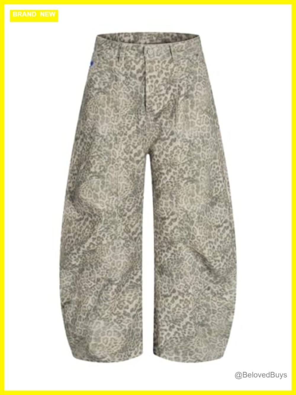 Baggy Barrel Jeans Women Men Leopard Print Vintage Loose Y2K Boyfriend
